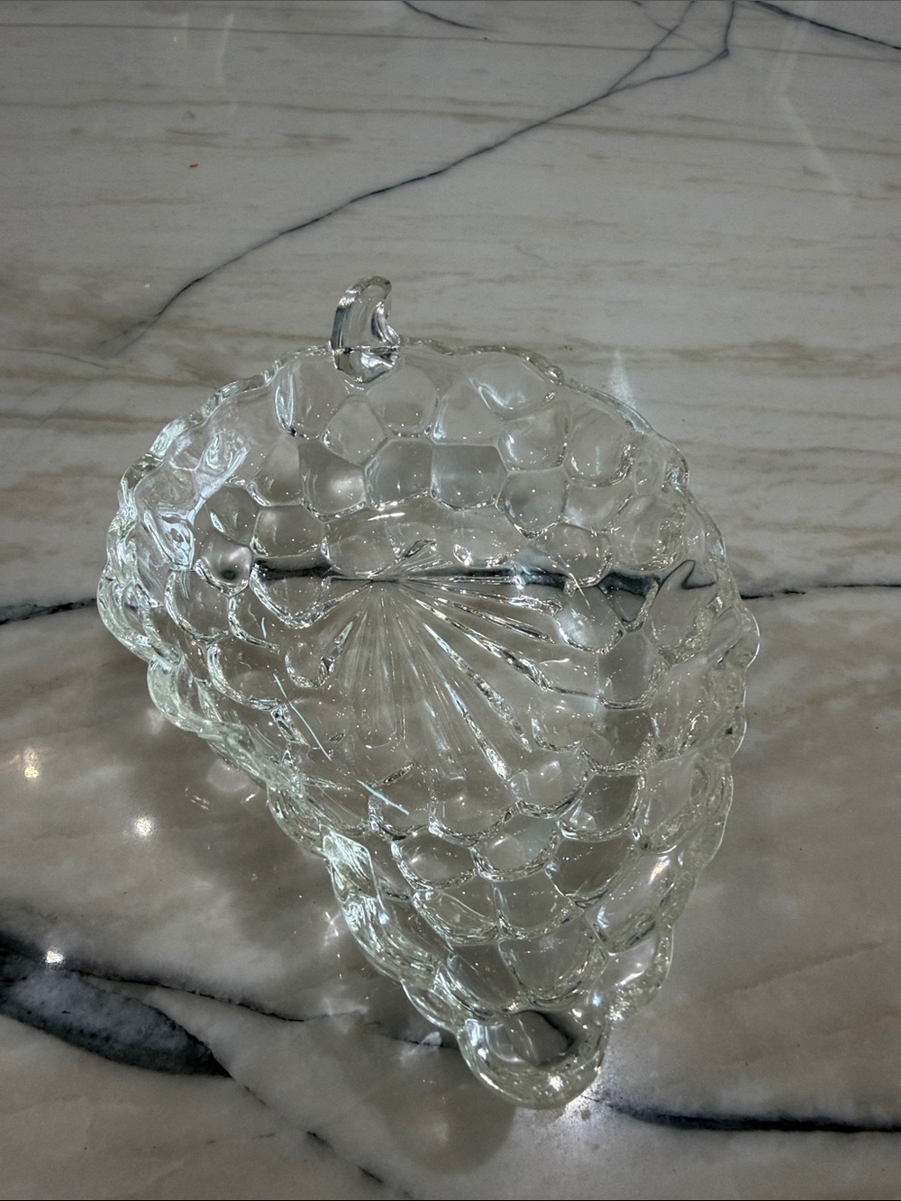 Anchor Hocking Candy Dish, Transparent Glass, Grape Cluster Trinket Tray